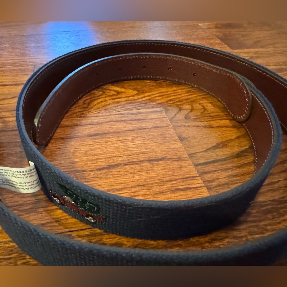 NWT J Crew Belt - Christmas Truck and Tree Embroidered/Leather back - Size 40 - Picture 4 of 13